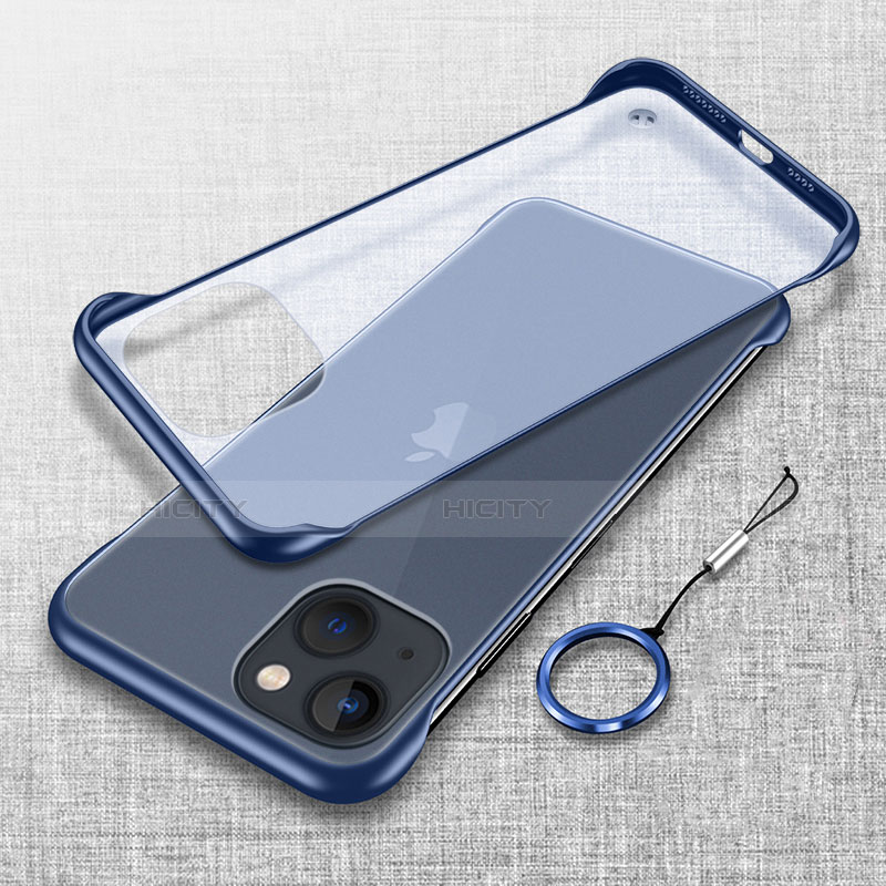 Carcasa Dura Cristal Plastico Funda Rigida Transparente H02 para Apple iPhone 13 Mini Azul