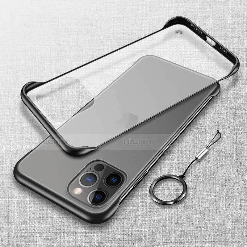 Carcasa Dura Cristal Plastico Funda Rigida Transparente H02 para Apple iPhone 13 Pro Max Negro