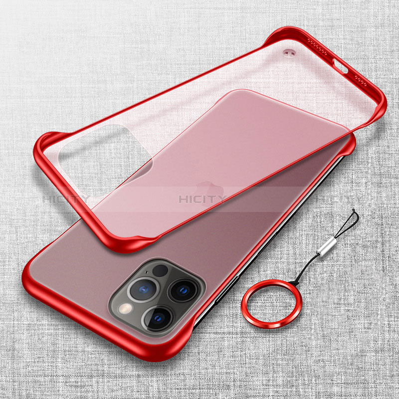 Carcasa Dura Cristal Plastico Funda Rigida Transparente H02 para Apple iPhone 15 Pro Max Rojo