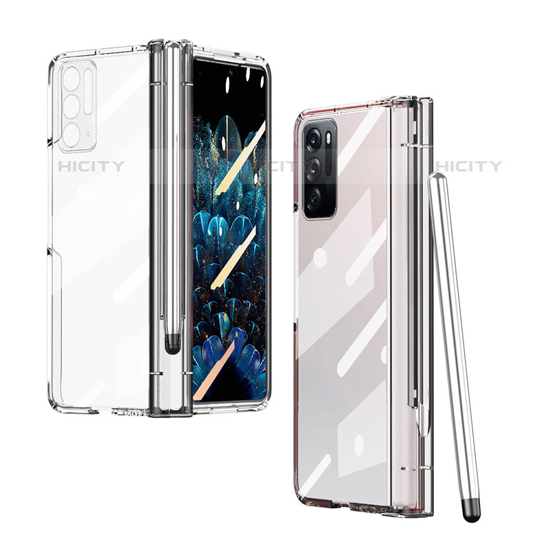 Carcasa Dura Cristal Plastico Funda Rigida Transparente H02 para Oppo Find N 5G Claro