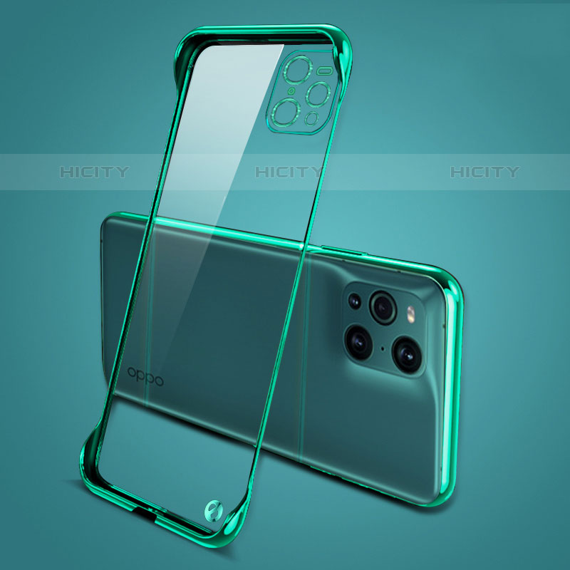 Carcasa Dura Cristal Plastico Funda Rigida Transparente H02 para Oppo Find X3 Pro 5G Verde