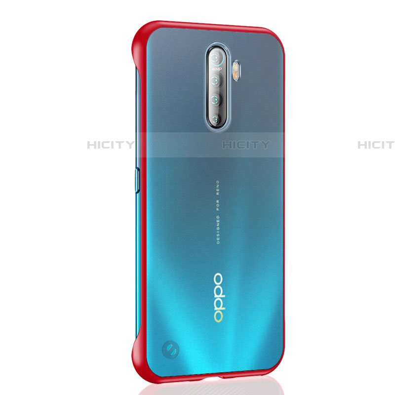 Carcasa Dura Cristal Plastico Funda Rigida Transparente H02 para Oppo Reno Ace Rojo