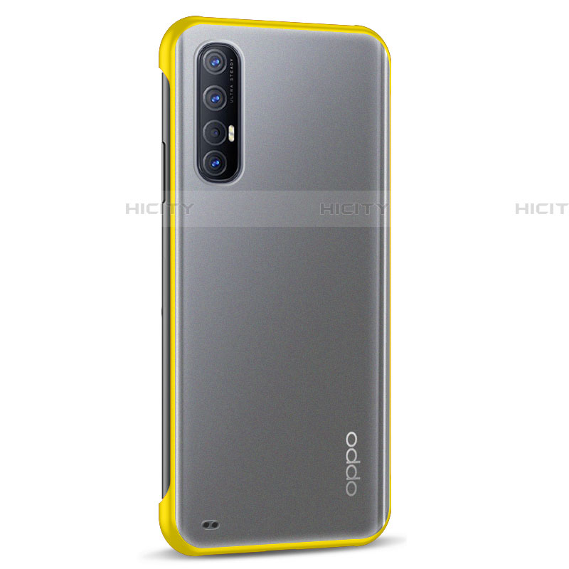 Carcasa Dura Cristal Plastico Funda Rigida Transparente H02 para Oppo Reno3 Pro Amarillo