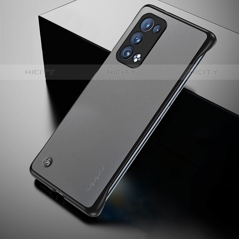 Carcasa Dura Cristal Plastico Funda Rigida Transparente H02 para Oppo Reno6 Pro+ Plus 5G Negro