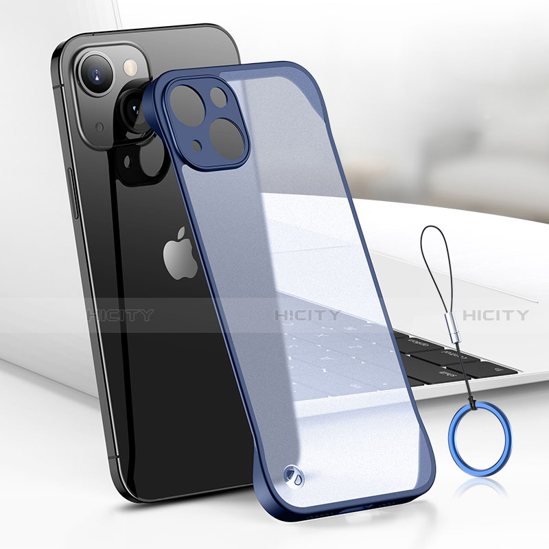 Carcasa Dura Cristal Plastico Funda Rigida Transparente H03 para Apple iPhone 14 Azul