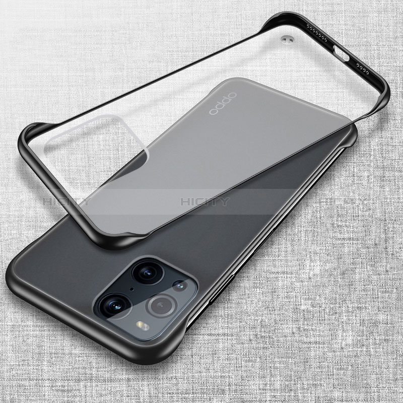 Carcasa Dura Cristal Plastico Funda Rigida Transparente H03 para Oppo Find X3 5G Negro