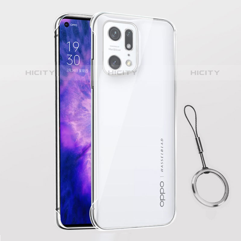 Carcasa Dura Cristal Plastico Funda Rigida Transparente H03 para Oppo Find X5 Pro 5G Claro