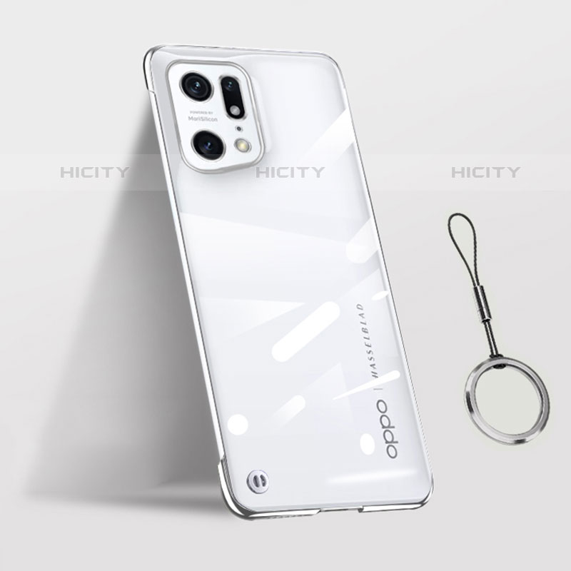 Carcasa Dura Cristal Plastico Funda Rigida Transparente H03 para Oppo Find X5 Pro 5G Plata