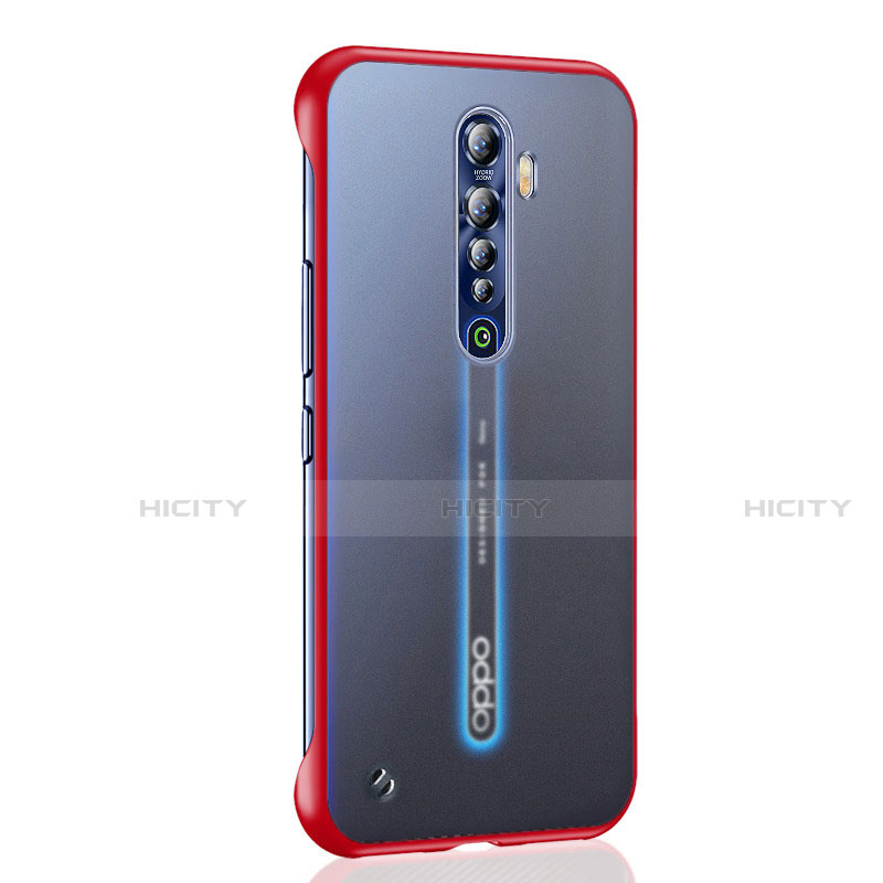 Carcasa Dura Cristal Plastico Funda Rigida Transparente H03 para Oppo Reno2 Rojo