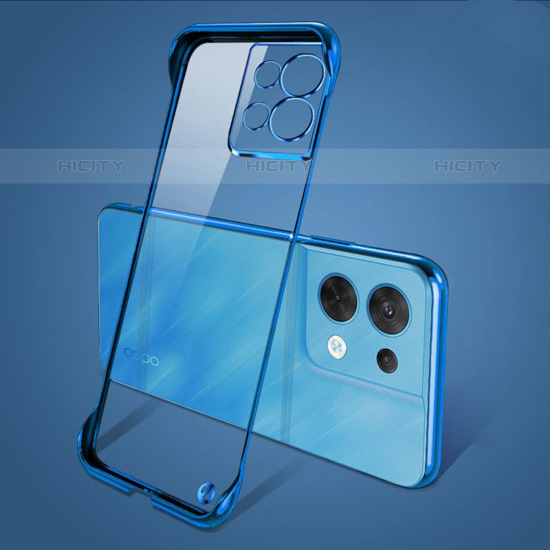 Carcasa Dura Cristal Plastico Funda Rigida Transparente H03 para Oppo Reno8 Pro+ Plus 5G Azul