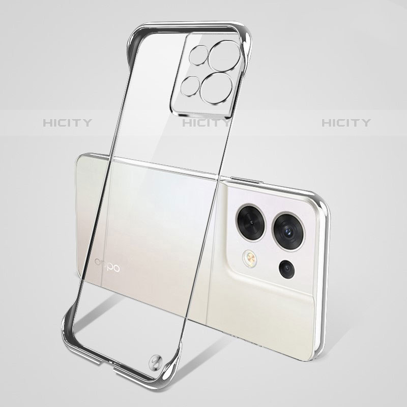 Carcasa Dura Cristal Plastico Funda Rigida Transparente H03 para Oppo Reno9 Pro 5G Plata