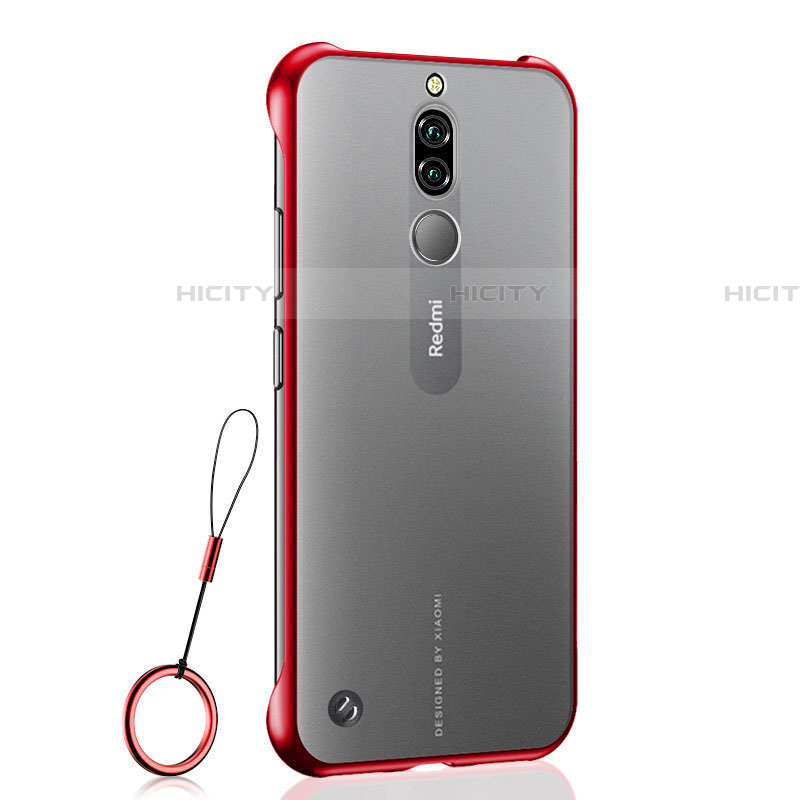 Carcasa Dura Cristal Plastico Funda Rigida Transparente H03 para Xiaomi Redmi 8 Rojo