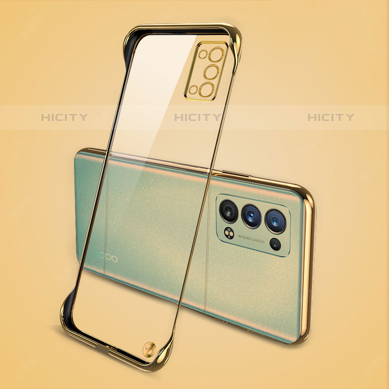 Carcasa Dura Cristal Plastico Funda Rigida Transparente H04 para Oppo Reno6 Pro+ Plus 5G Oro