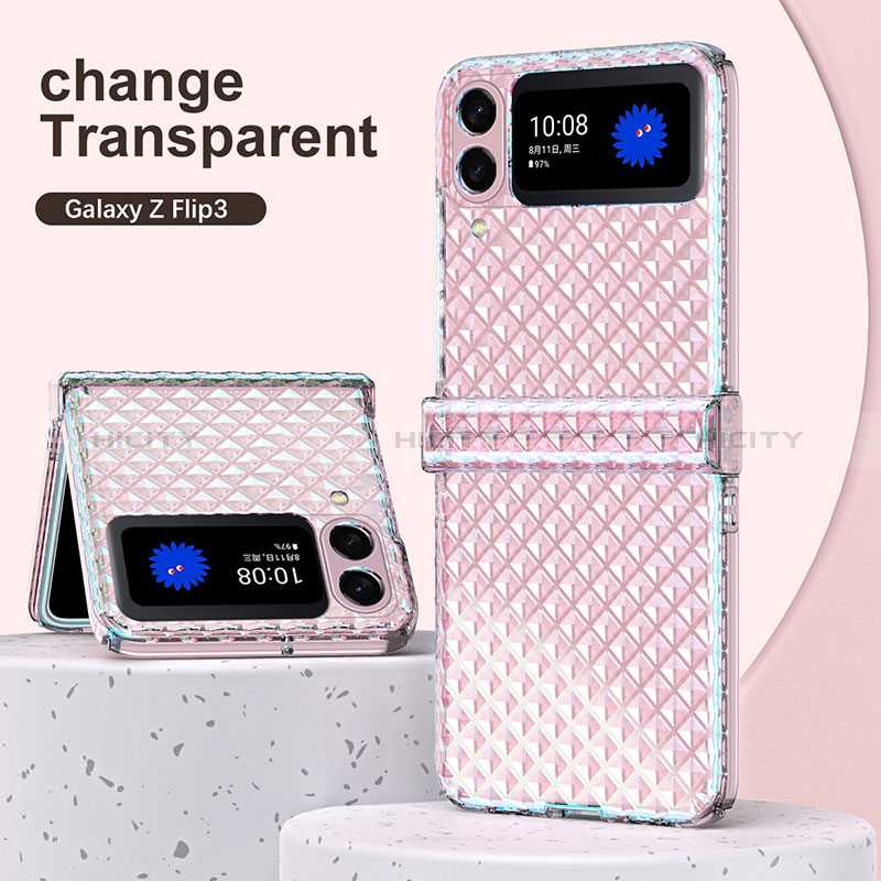 Carcasa Dura Cristal Plastico Funda Rigida Transparente H04 para Samsung Galaxy Z Flip3 5G