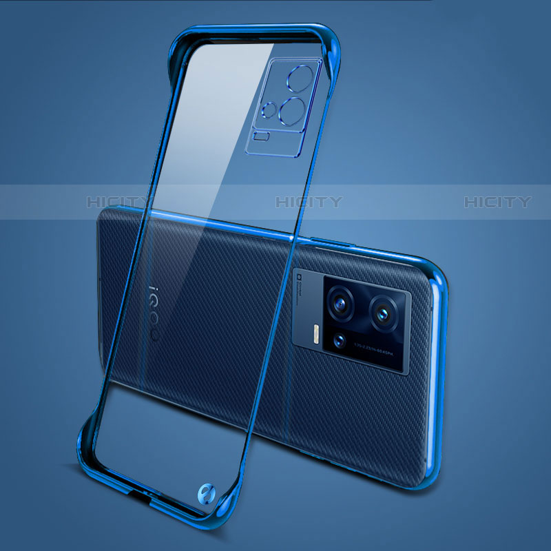 Carcasa Dura Cristal Plastico Funda Rigida Transparente H04 para Vivo iQOO 8 Pro 5G Azul