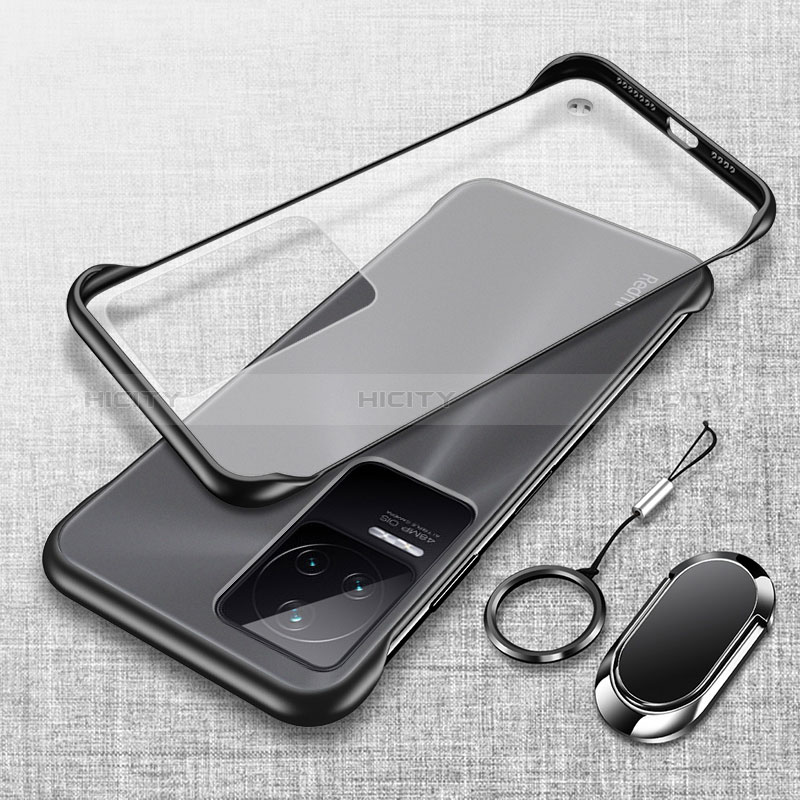 Carcasa Dura Cristal Plastico Funda Rigida Transparente H04 para Xiaomi Redmi K40S 5G Negro