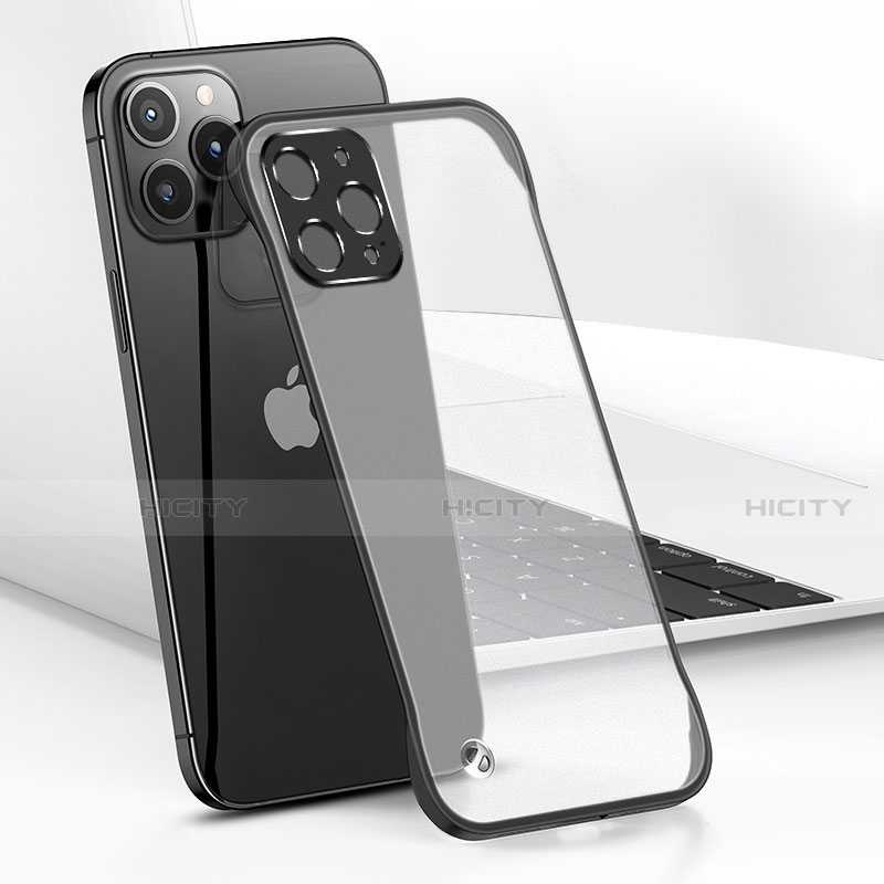 Carcasa Dura Cristal Plastico Funda Rigida Transparente H05 para Apple iPhone 13 Pro Max Negro