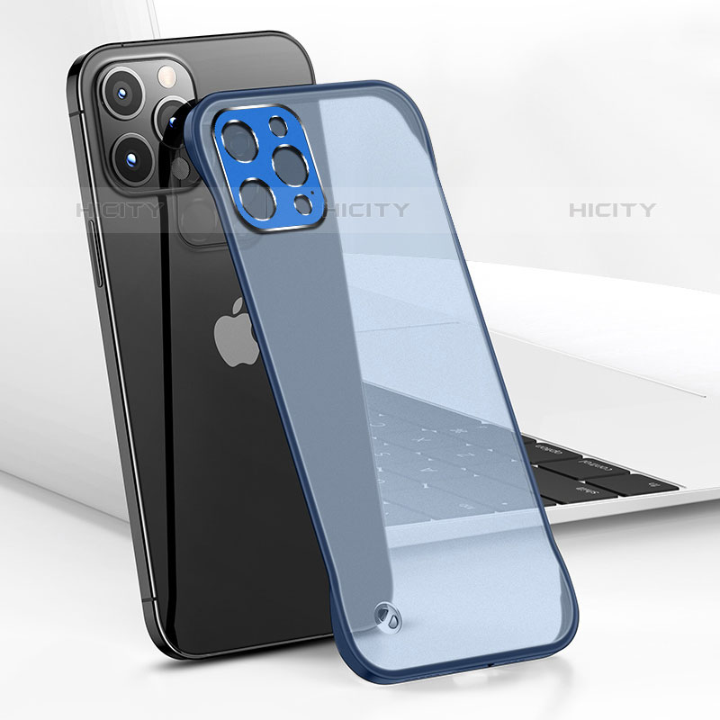 Carcasa Dura Cristal Plastico Funda Rigida Transparente H05 para Apple iPhone 15 Pro Azul