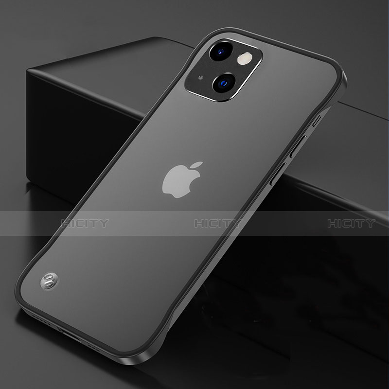 Carcasa Dura Cristal Plastico Funda Rigida Transparente H06 para Apple iPhone 13 Mini Negro