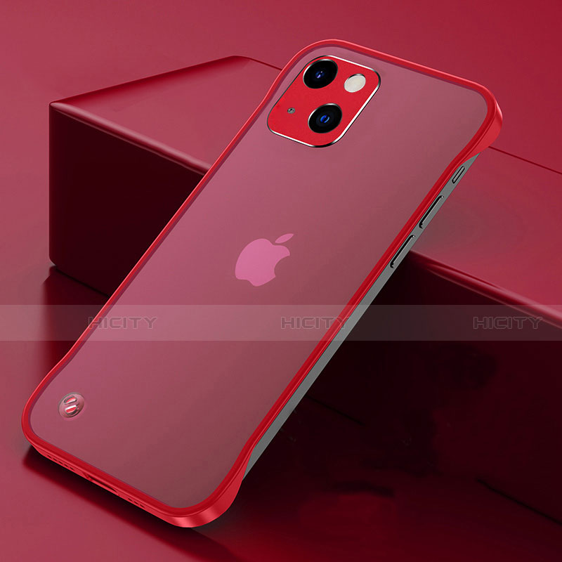 Carcasa Dura Cristal Plastico Funda Rigida Transparente H06 para Apple iPhone 13 Mini Rojo