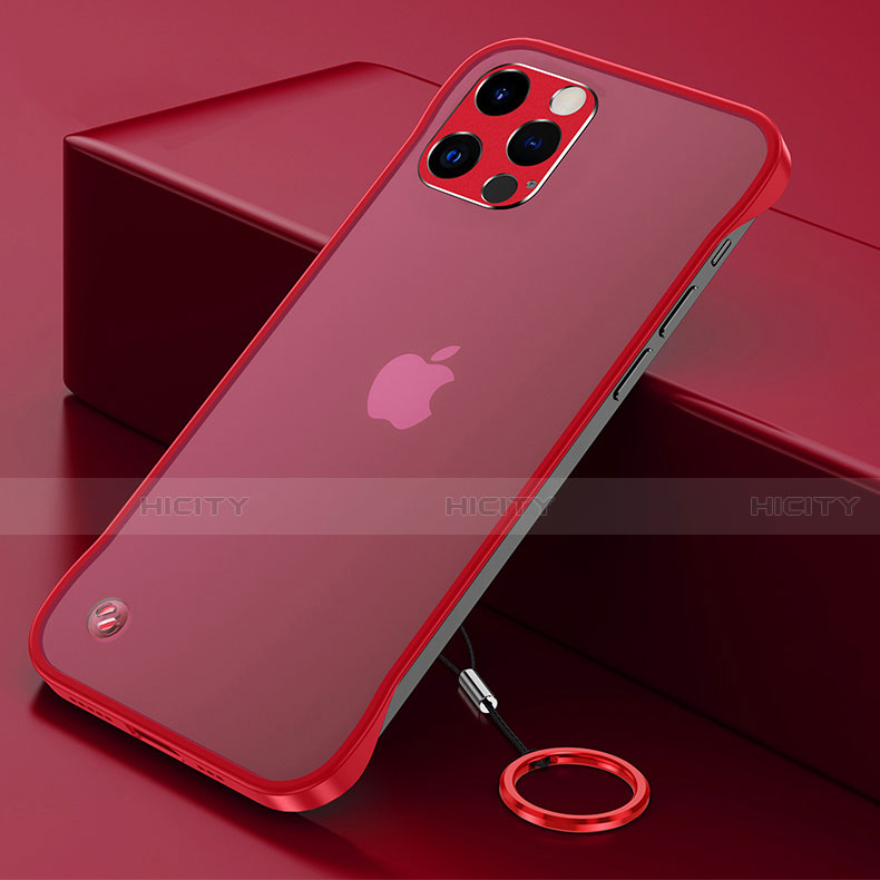 Carcasa Dura Cristal Plastico Funda Rigida Transparente H06 para Apple iPhone 13 Pro Max Rojo