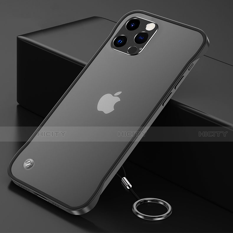 Carcasa Dura Cristal Plastico Funda Rigida Transparente H06 para Apple iPhone 15 Pro Max Negro