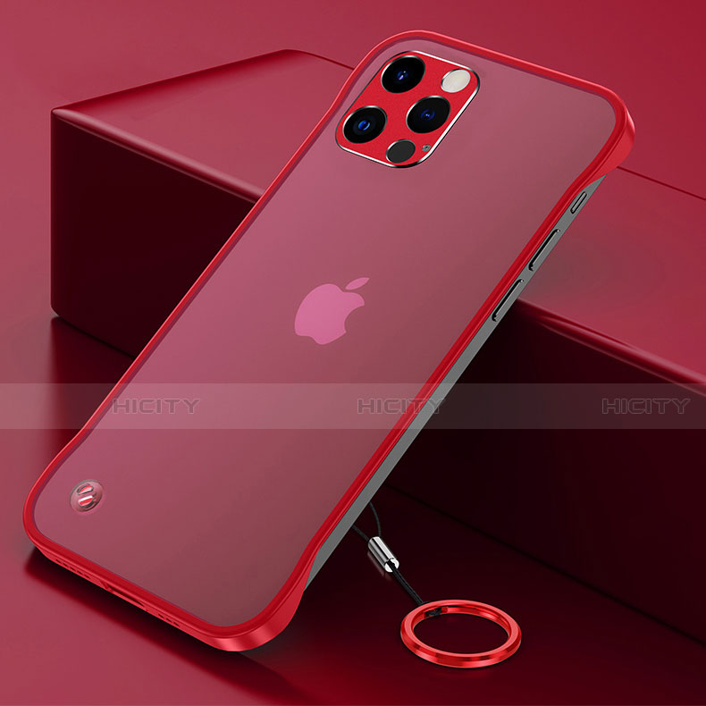 Carcasa Dura Cristal Plastico Funda Rigida Transparente H06 para Apple iPhone 15 Pro Max Rojo