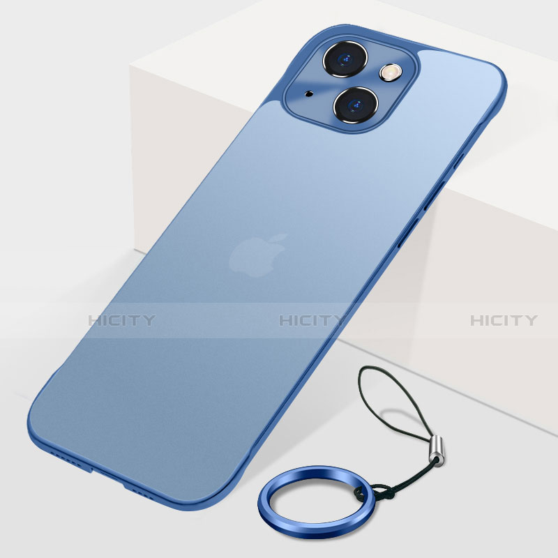 Carcasa Dura Cristal Plastico Funda Rigida Transparente H07 para Apple iPhone 13 Azul