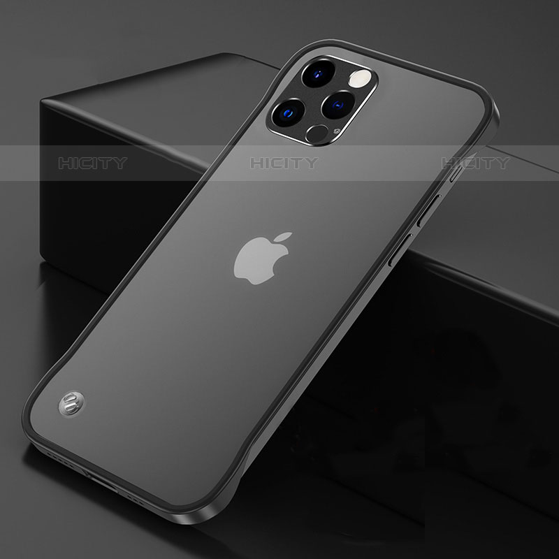 Carcasa Dura Cristal Plastico Funda Rigida Transparente H07 para Apple iPhone 15 Pro Max Negro