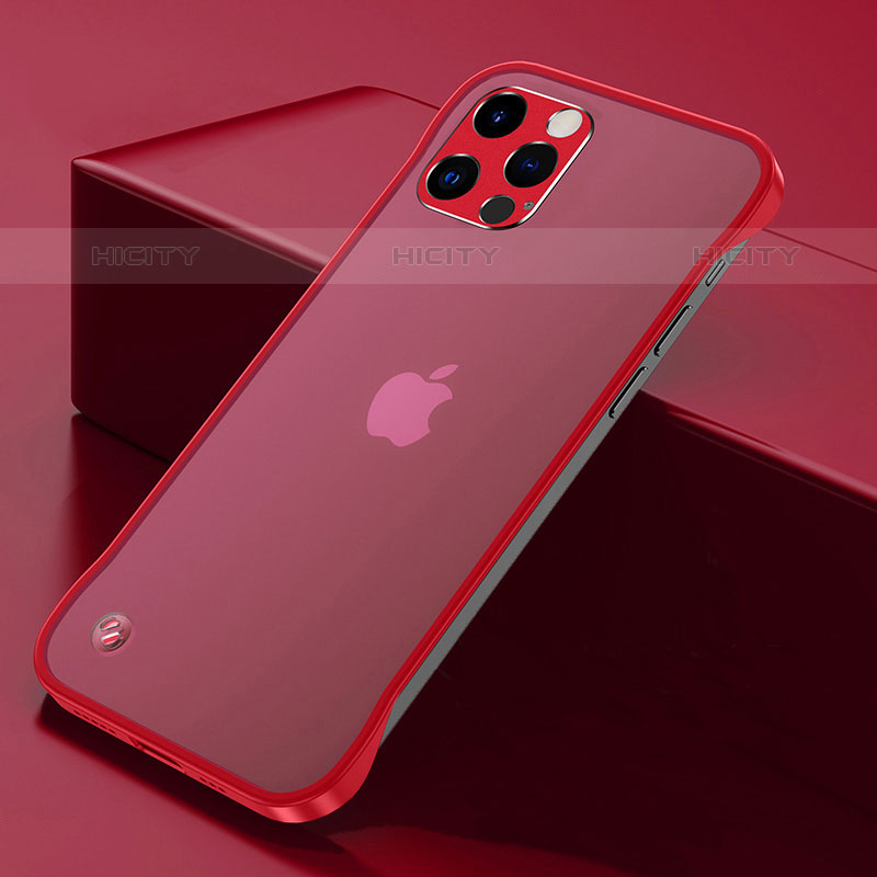 Carcasa Dura Cristal Plastico Funda Rigida Transparente H07 para Apple iPhone 16 Pro Max Rojo