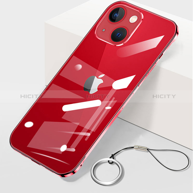 Carcasa Dura Cristal Plastico Funda Rigida Transparente H09 para Apple iPhone 15 Rojo