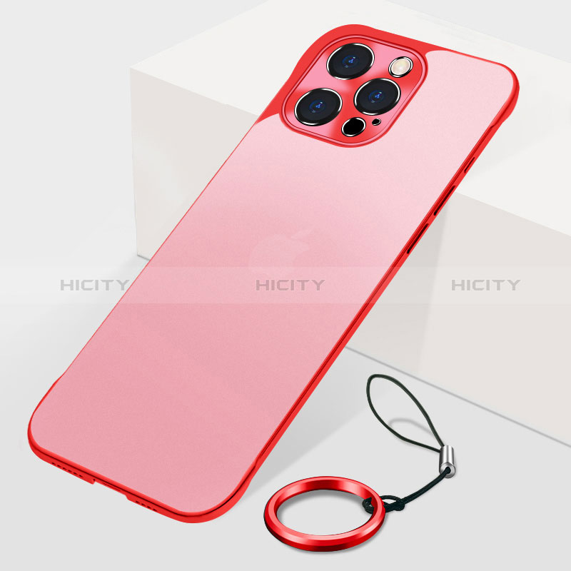 Carcasa Dura Cristal Plastico Funda Rigida Transparente H10 para Apple iPhone 14 Pro Max Rojo
