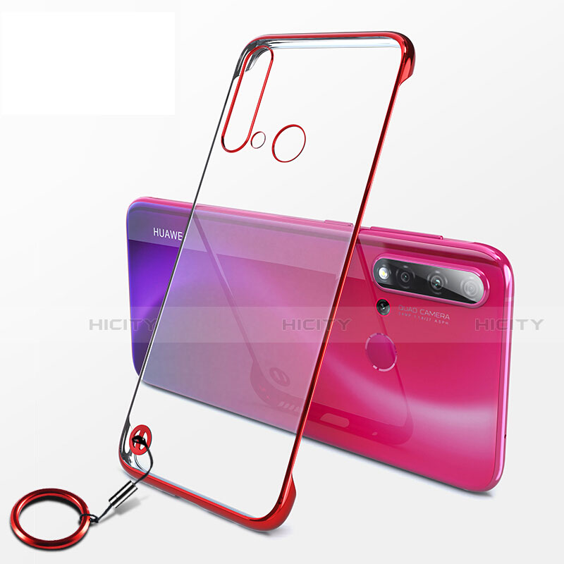 Carcasa Dura Cristal Plastico Funda Rigida Transparente K01 para Huawei Nova 5i Rojo