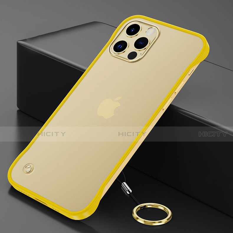 Carcasa Dura Cristal Plastico Funda Rigida Transparente N01 para Apple iPhone 12 Pro Amarillo