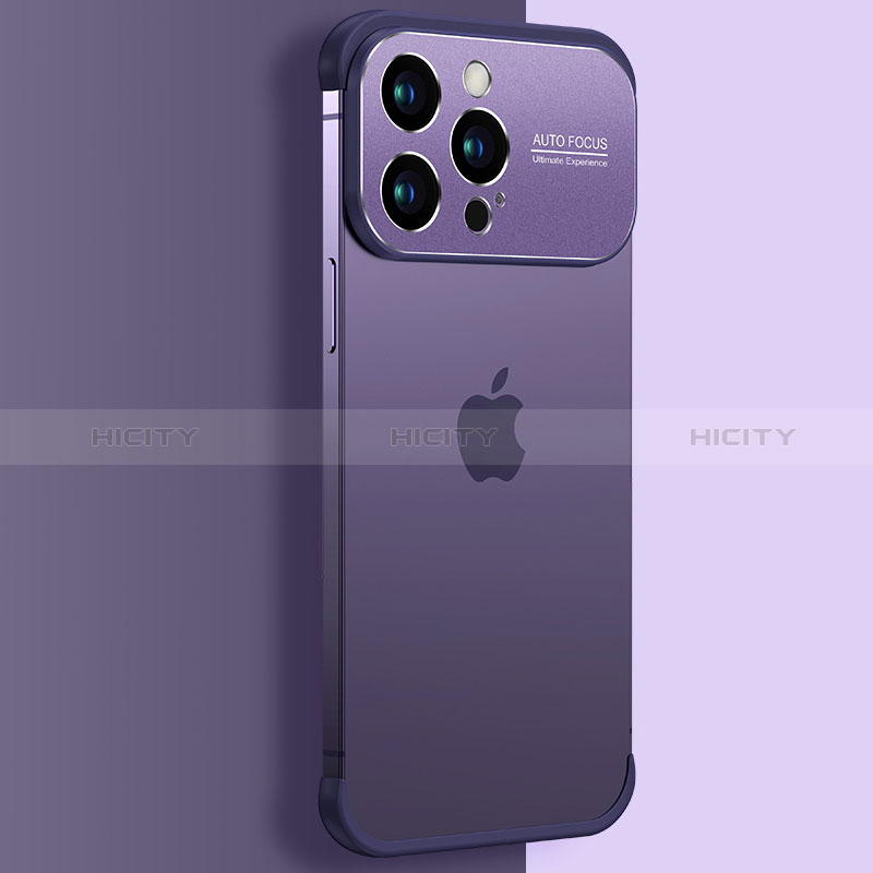 Carcasa Dura Cristal Plastico Funda Rigida Transparente QC3 para Apple iPhone 13 Pro Max Morado