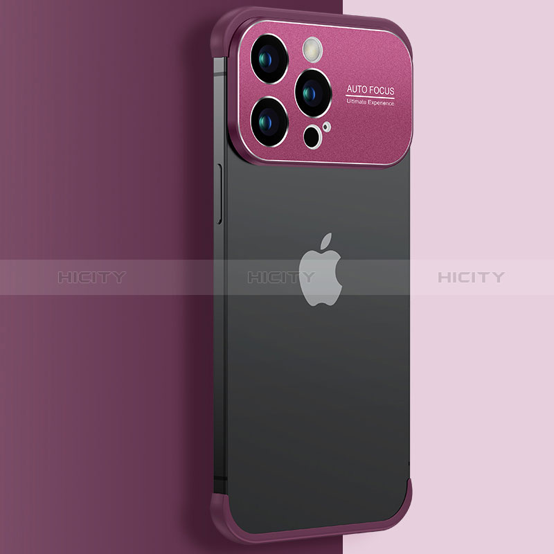 Carcasa Dura Cristal Plastico Funda Rigida Transparente QC3 para Apple iPhone 13 Pro Max Rojo