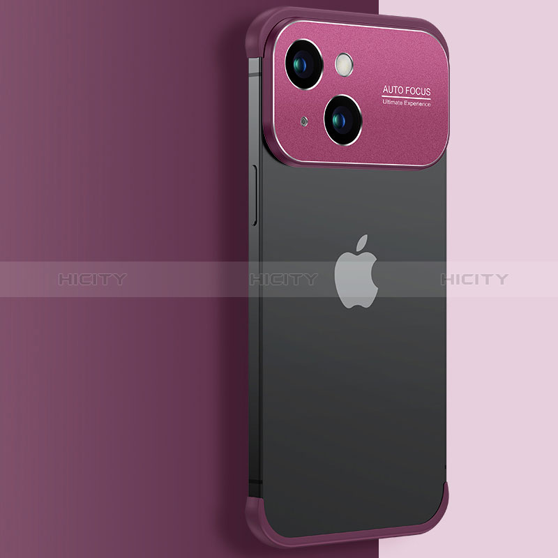 Carcasa Dura Cristal Plastico Funda Rigida Transparente QC3 para Apple iPhone 14 Rojo