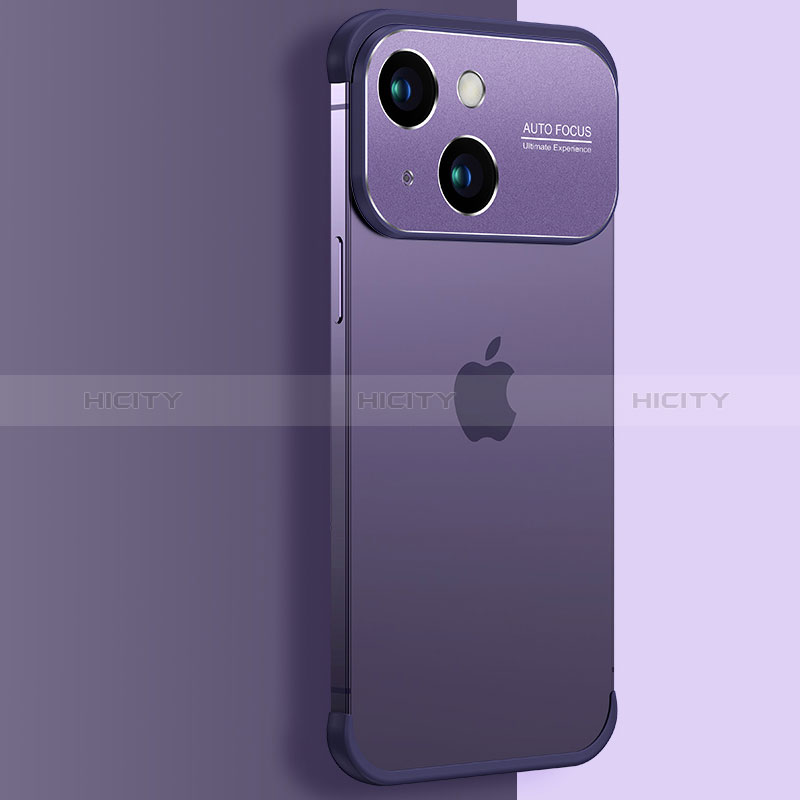 Carcasa Dura Cristal Plastico Funda Rigida Transparente QC3 para Apple iPhone 15 Morado