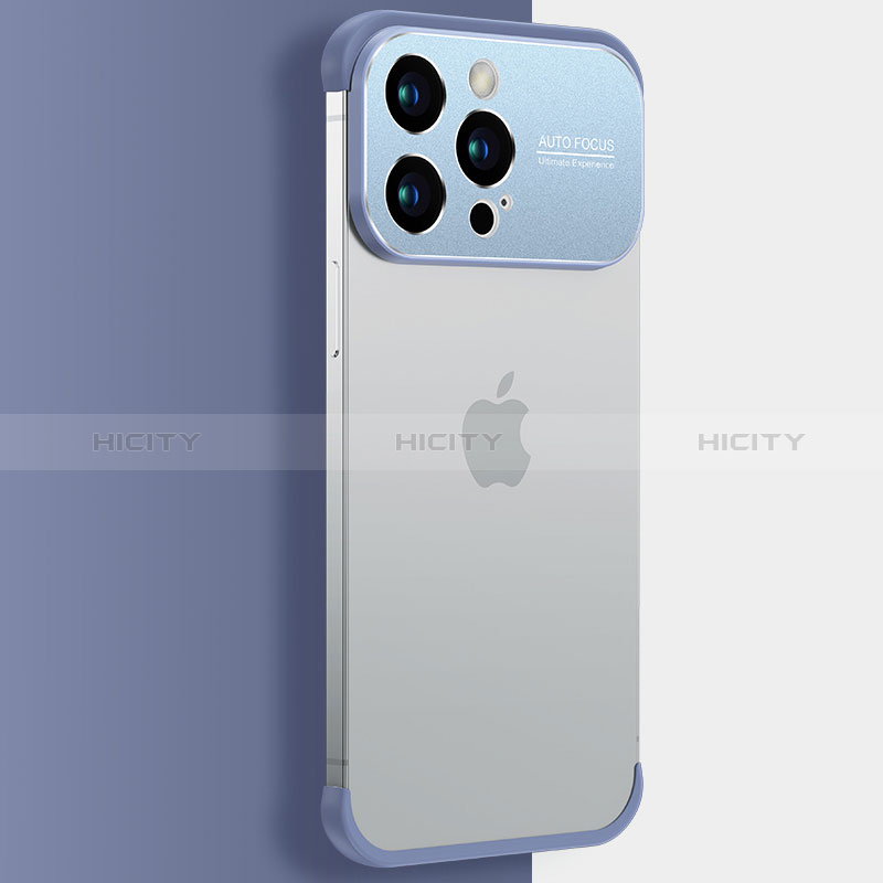 Carcasa Dura Cristal Plastico Funda Rigida Transparente QC3 para Apple iPhone 15 Pro Max Azul