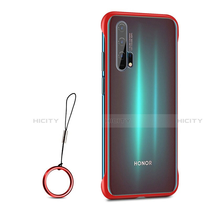 Carcasa Dura Cristal Plastico Funda Rigida Transparente S01 para Huawei Honor 20 Pro Rojo