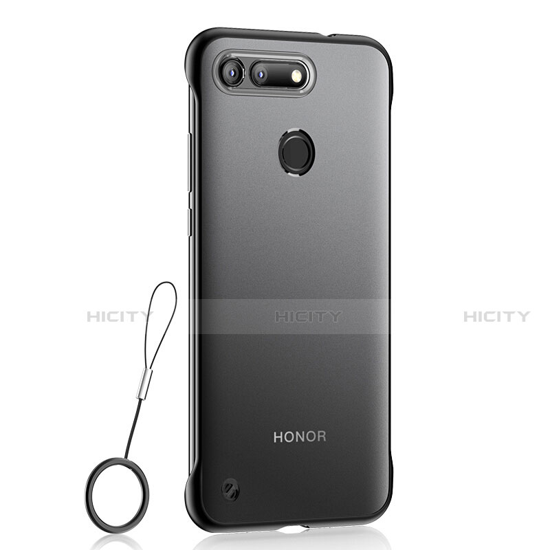 Carcasa Dura Cristal Plastico Funda Rigida Transparente S01 para Huawei Honor V20 Negro