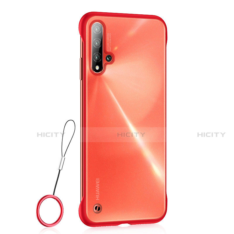 Carcasa Dura Cristal Plastico Funda Rigida Transparente S01 para Huawei Nova 5 Pro Rojo