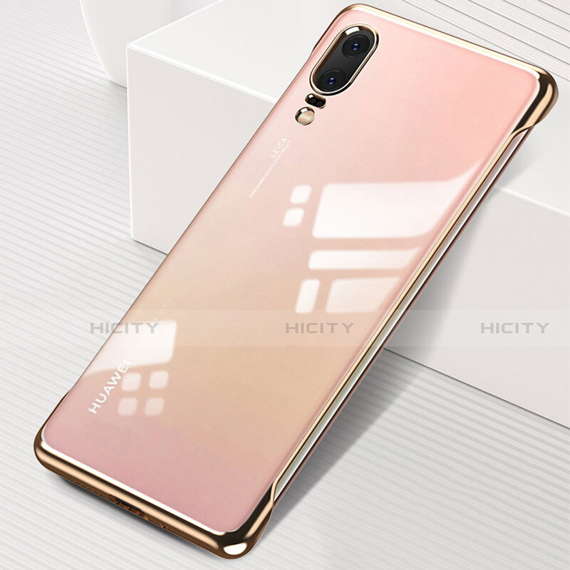 Carcasa Dura Cristal Plastico Funda Rigida Transparente S01 para Huawei P20 Oro