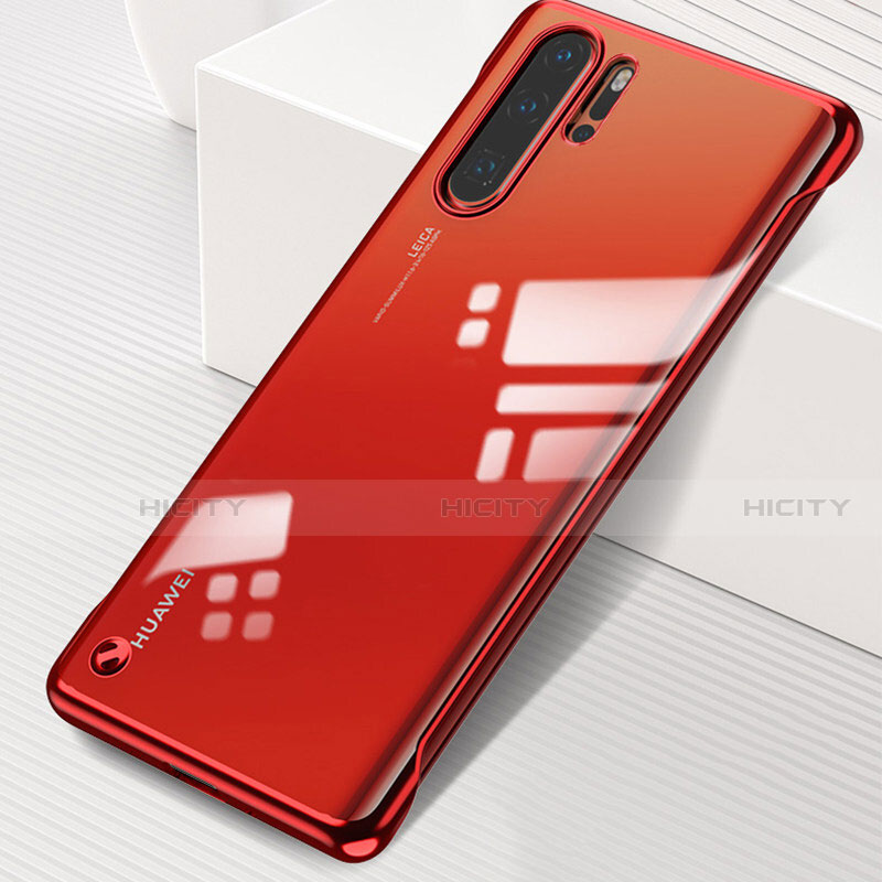 Carcasa Dura Cristal Plastico Funda Rigida Transparente S01 para Huawei P30 Pro New Edition Rojo