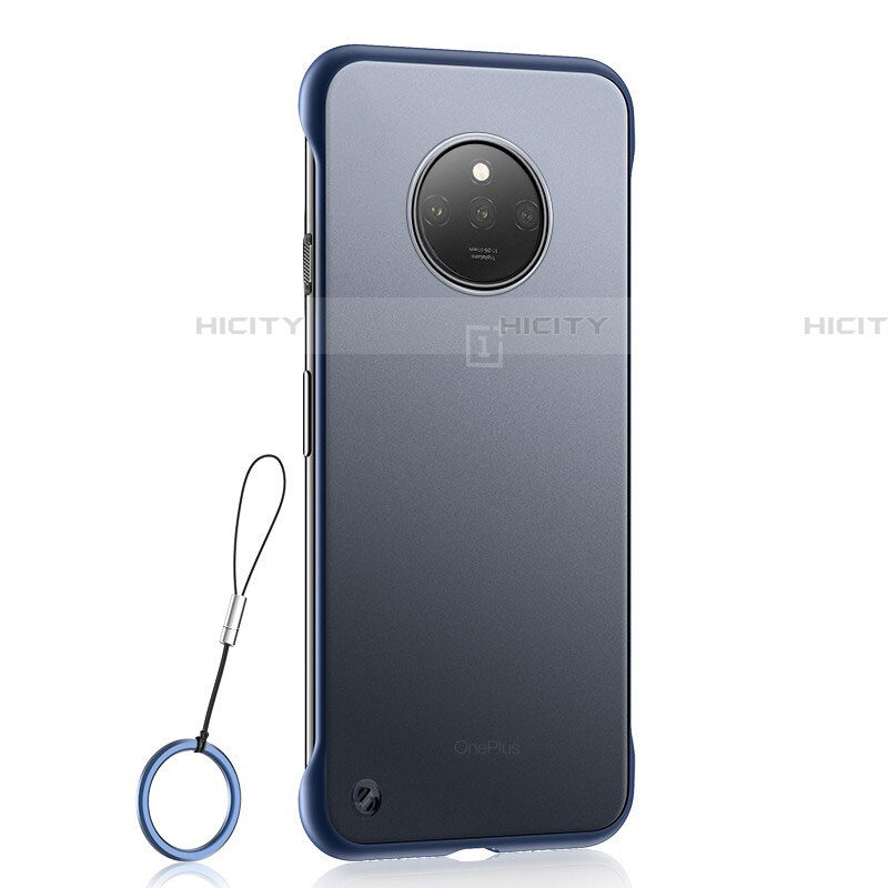 Carcasa Dura Cristal Plastico Funda Rigida Transparente S01 para OnePlus 7T Azul