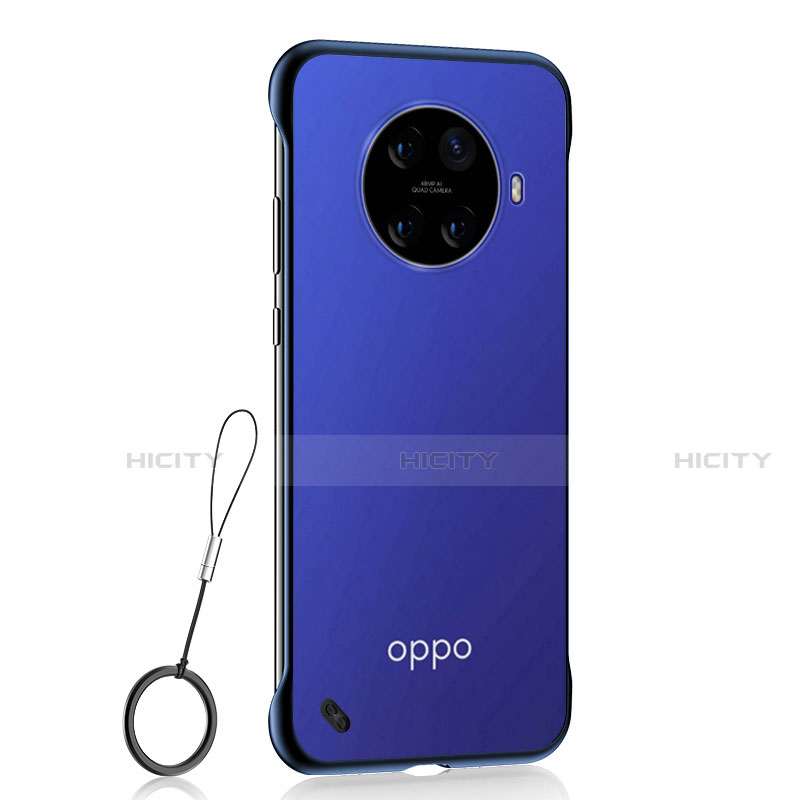 Carcasa Dura Cristal Plastico Funda Rigida Transparente S01 para Oppo Ace2 Azul