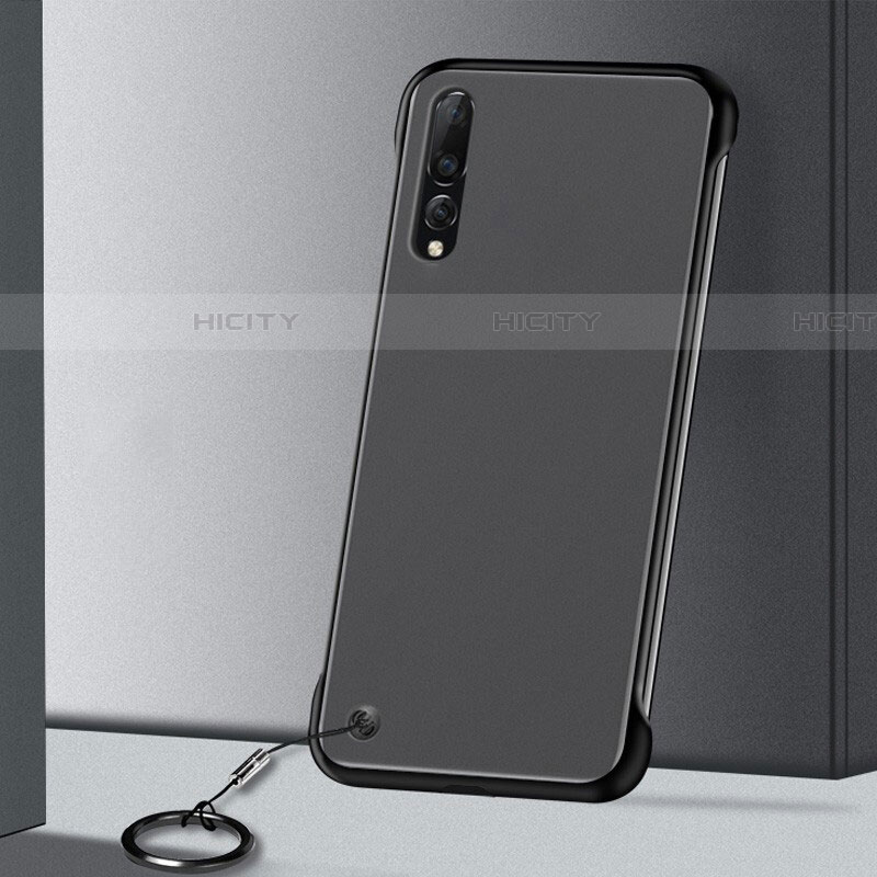 Carcasa Dura Cristal Plastico Funda Rigida Transparente S01 para Samsung Galaxy A70 Negro