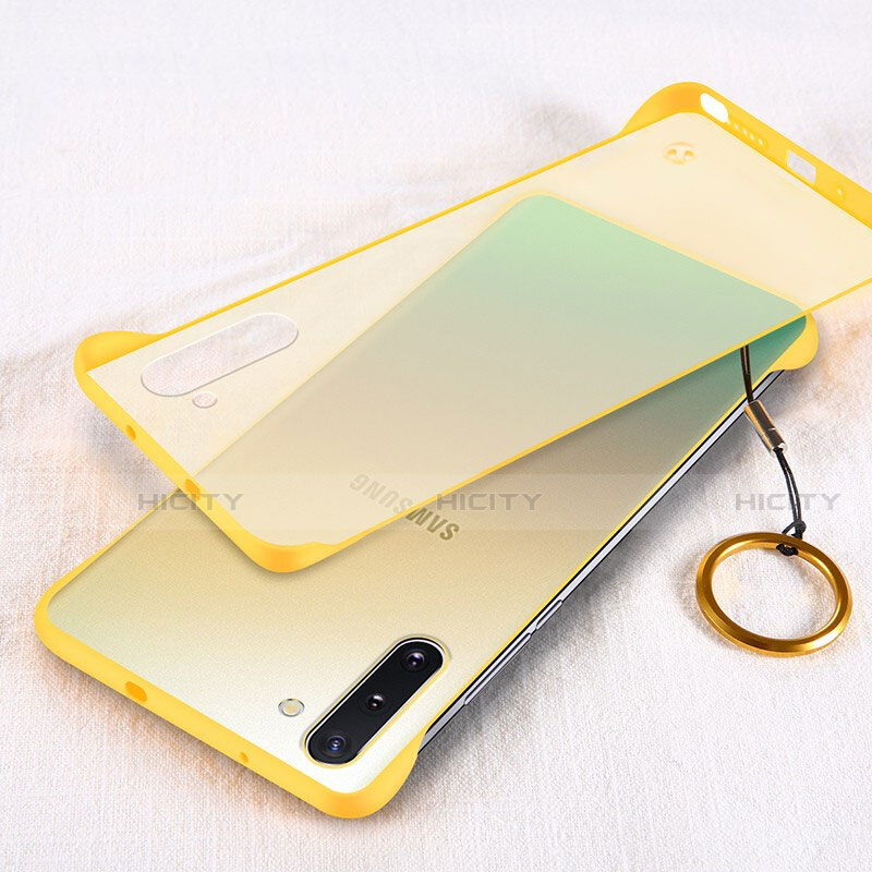 Carcasa Dura Cristal Plastico Funda Rigida Transparente S01 para Samsung Galaxy Note 10 5G Amarillo