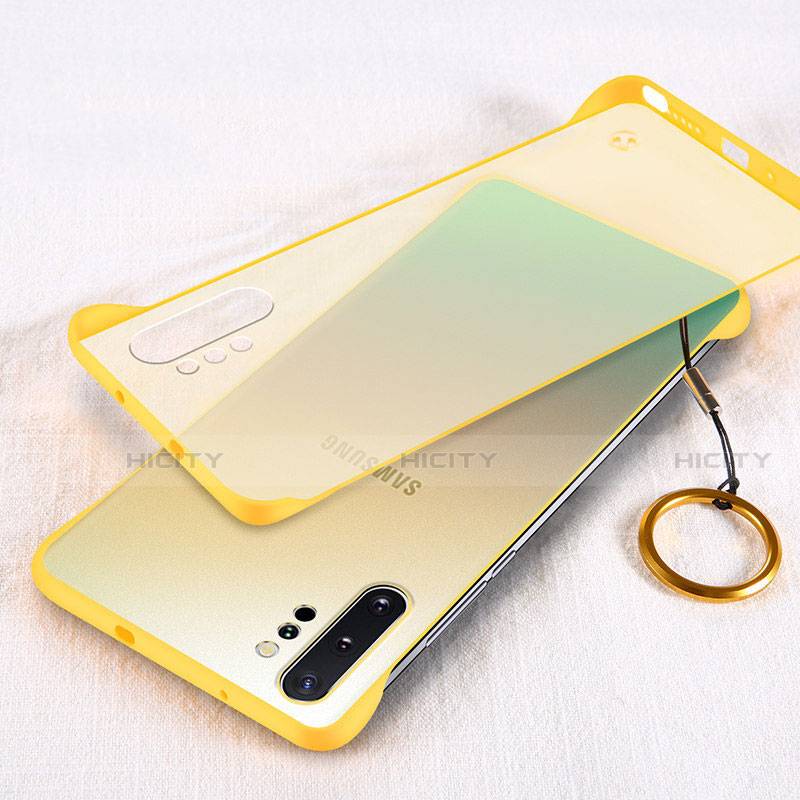 Carcasa Dura Cristal Plastico Funda Rigida Transparente S01 para Samsung Galaxy Note 10 Plus Amarillo