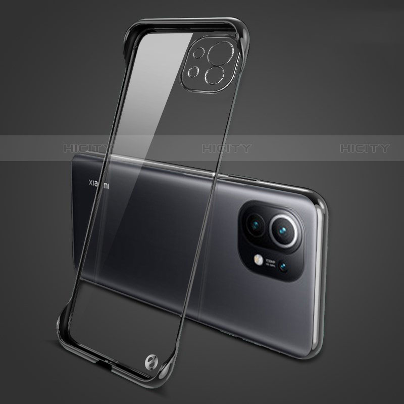 Carcasa Dura Cristal Plastico Funda Rigida Transparente S01 para Xiaomi Mi 11 Lite 5G NE Negro